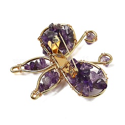 Broche papillon en améthyste naturelle&nbsp;G-A278-02G-06