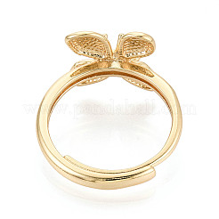 Bagues réglables en laiton avec motif de fleurs&nbsp;LS-KK-T079-20G