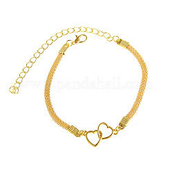 Bracciali a maglie in lega a doppio cuore&nbsp;FS-WGC61CE-01