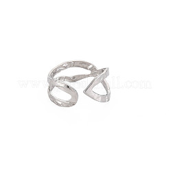 Anello polsino aperto avvolgente in acciaio inossidabile 304 anti-ossidazione per donna&nbsp;RJEW-S405-206P
