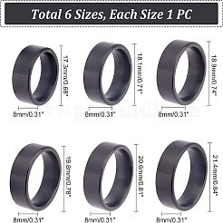 Anillo de acero inoxidable 304 con revestimiento iónico (IP) de 6 tamaños para hombres y mujeres.&nbsp;RJEW-UN0001-25