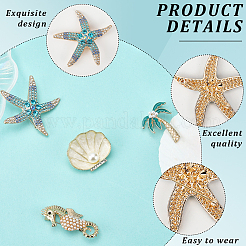 4 spilla in lega con strass a tema oceano&nbsp;JEWB-CY0001-01