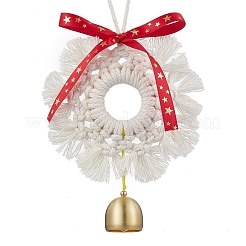 Décorations de Noël en forme de flocon de neige en fil de coton macramé tissé à la main&nbsp;HJEW-TA00318