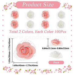 200 Stück 2 Farben 3D-Schaum-Rosen-Ornament-Zubehör&nbsp;DIY-CP0008-67