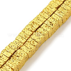 Fili di perle di roccia lavica naturale elettrodeposta&nbsp;G-I360-F02
