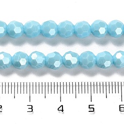 Undurchlässige Glasperlenstränge galvanisieren&nbsp;LS-EGLA-A035-P6mm-A08