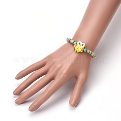 Holzperlen Kinder Stretch Armbänder&nbsp;BJEW-JB04129-02