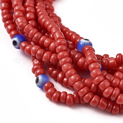 Braccialetti di perline intrecciati in perle di vetro regolabili&nbsp;BJEW-D442-21A