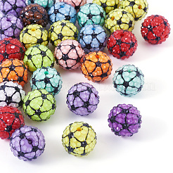 30 Stück Strassperlen aus Kunstharz mit Sportmotiv.&nbsp;RESI-TA0003-96A