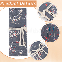 Aufbewahrungsrollen aus Polyestergewebe mit Blumenmuster für Strickwerkzeuge&nbsp;AJEW-WH20054-349B