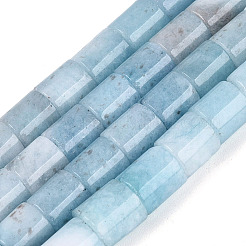 Teñidos naturales blancas abalorios de jade hebras&nbsp;G-Q606-77A-04