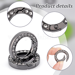 12 anillo de resorte de aleación con rhinestone.&nbsp;FIND-UN0003-37B
