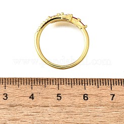 Manschettenringe aus Messing mit Mikropavé-Zirkonia für Damen&nbsp;RJEW-H247-03G