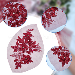 Accessori per ornamenti da ricamo in poliestere con fiori&nbsp;DIY-WH0061-029