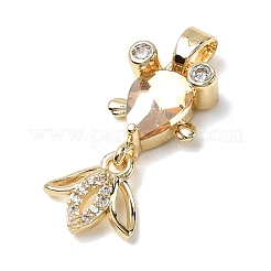 Pendentifs avec zircon cubiques à micro-pavés en laiton&nbsp;KK-K375-27G-21