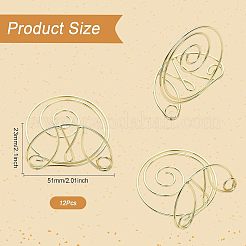 Portacarte segnaposto a spirale in ferro&nbsp;AJEW-WH0318-07G