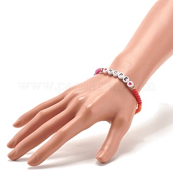 Bracciali elastici di parola speranza&nbsp;BJEW-JB07524-04