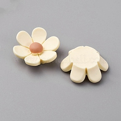 Cabochon a fiore in resina opaca&nbsp;CRES-WH0010-053A-01