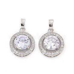 Pendentifs en laiton zircon cubique transparent&nbsp;KK-E068-VC440