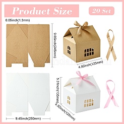 20 Set 2 Farben Hausform Papier Geschenkbox zur Aufbewahrung von Schmuck&nbsp;CON-CJ0001-23