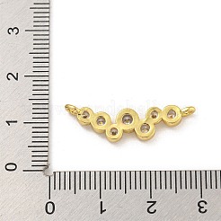 Connecteur rond plat en laiton plaqué avec pavé de zircones cubiques&nbsp;KK-G513-10G