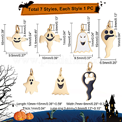 7 Stück 7 Stil 316 chirurgischer Edelstahl Emaille Charms&nbsp;STAS-UN0035-95