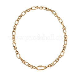 Figaro-Kette aus 8 mm starkem Edelstahl 304 mit Schraubkarabinerverschluss für Damen&nbsp;NJEW-JN06295