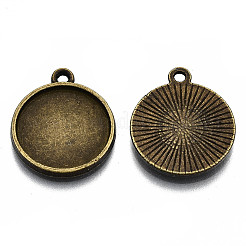 Aleación de estilo tibetano colgante cabujón ajustes&nbsp;X-TIBE-S322-002B-AB-NR