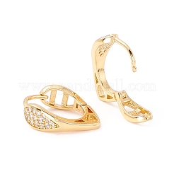 Aretes tipo argolla con corazón y circonitas cúbicas&nbsp;EJEW-I260-11G-NR