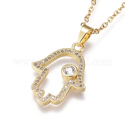Colliers à pendentif en zircone cubique transparent micro pavé en laiton&nbsp;NJEW-R256-12