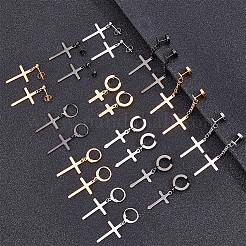 24 Stück 12 Stil 304 Edelstahl Kreuz Tropfen Ohrringe&nbsp;EJEW-AN0003-52