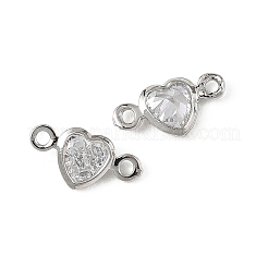 Messing Pavé klare Zirkonia Herz Verbindungsstück Charms&nbsp;XGRQ2O907-448P