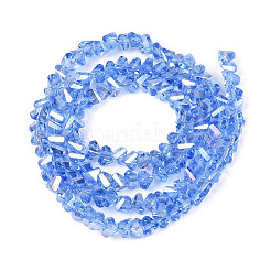 Chapelets de perles en verre transparent électrolytique&nbsp;GLAA-N021-4mm-03