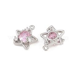 Ciondoli in ottone con pavé di zirconi cubici rosa perla&nbsp;CU-CBA8124-01A-P