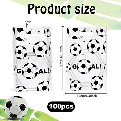 100 busta regalo in plastica con stampa di calcio e manico con foro fustellato&nbsp;ABAG-WH0045-101B