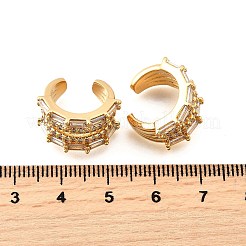 Orecchini a polsino in zircone chiaro con micro pavè di ottone&nbsp;EJEW-F370-14G