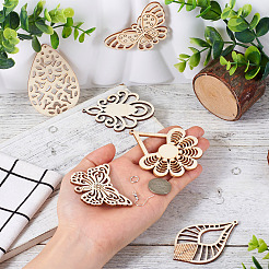 Kit de fabrication de boucles d'oreilles pendantes en bois filigrané à faire soi-même&nbsp;DIY-TA0009-69