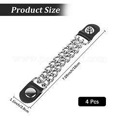 4 extensor de cadena para chaleco de cuero sintético y aleación.&nbsp;DIY-CL0001-91A