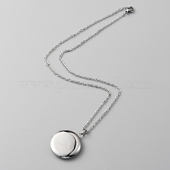 Collana con ciondolo portafoto in acciaio inossidabile 304&nbsp;NJEW-WH0016-09
