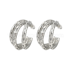 Orecchini a bottone in ottone a forma di luna cava&nbsp;EJEW-Q391-20P