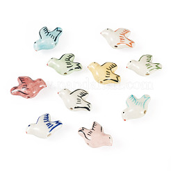 10 pezzo di perle di porcellana fatte a mano in 10 colori&nbsp;PORC-BG0001-04