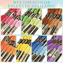 6 Bündel 6 Farben Polyester-Stickgarn&nbsp;OCOR-YW0001-24E