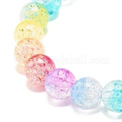 Regenbogen-Acryl-Stretcharmband mit runden Perlen für Frauen&nbsp;BJEW-JB07555