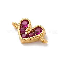 Ciondolo connettore a forma di cuore in ottone micro pavé di zirconi cubici&nbsp;KK-F894-03G