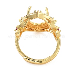 Gestellbeschichtung ovales Messing Mikropflaster Zirkonia verstellbare Ringkomponenten&nbsp;KK-Q819-12G