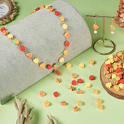 100 Stück Herbstmotiv handgemachte Polymer Clay Verbinder Charms&nbsp;PALLOY-TAC0251