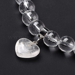 Bracelets en quartz cristal naturel avec breloque&nbsp;BJEW-K164-B01