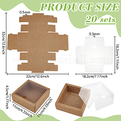 Boîtes cadeaux de rangement en papier carrées pliables&nbsp;LS-CON-WH0110-42C-03