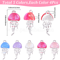 20 pendentif en résine en alliage de 5 couleurs.&nbsp;FIND-BM0001-61S