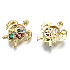 Pendentifs en zircone cubique colorés micro-pavés en laiton creux&nbsp;ZIRC-S067-085-NF